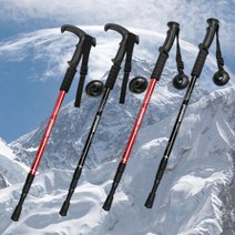 초경량 등산스틱 장비 용품 트래킹 스틱 3단조절 하이킹 백팩킹 사계절 일자형/T자형, 3단일자형(블랙)1개