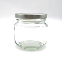 갈색가죽 납작유리병 250ml 유리병 잼병 수체청병 보관병 본드통, 1개