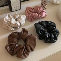 [블링살롱made/국내제작] 어텀 슈슈 가죽 곱창 머리끈 4color 세트