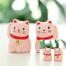 오사카 야옹이 핑크 2P 가게개업선물 일본고양이 집들이선물 가게개업선물 이사집선물