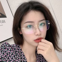 여자 여성 메탈 골드 사각 스퀘어 무테 금속 안경테