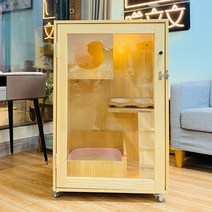 고양이 호텔 원목 캣 타워 폴 놀이터 빌라, A, S-소형