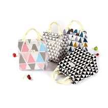 북유럽풍 도시락가방 독서실 공시생 소풍보냉백, 그레이삼각