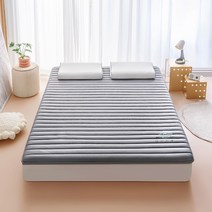 토퍼 매트리스 두꺼운 매트 메모리폼 접이식 2단 가정용 라텍스, 펄 그레이 직선 두께 약 5cm, 150x200cm