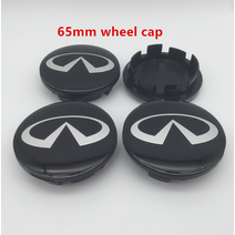 휠캡세이프티링 휠캡링 휠캡 휠캡링커버 4pcs 56mm 60mm 65mm 68mm 인피니티 자동차 휠 허브 센터 캡 배지 커버 엠블럼 스티커 q30 q50 g35 g37, 65mm 블랙 캡