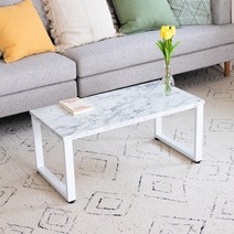 소담갤러리 비앙코 800 네모 화이트철제 좌식 테이블/좌탁/소파테이블, 비앙코 마블