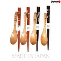 일본 아오바 나무수저 1벌 (숟가락 젓가락 스시 우동 일식집 원목수저 그림수저), ., 물고기1벌