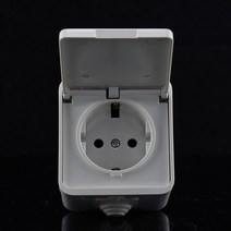 방수콘센트 유럽 표준 전원 콘센트 IP44 레벨 방수 및 밝은 야외 커버 벽 소켓 16A 250V, 없음, 1.EU