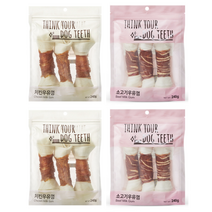 THINK YOUR DOG TEETH 우유껌 2종세트(치킨 소고기) 3P 240g 각2개씩 총4개