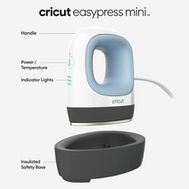 Cricut 이지프레스 미니 | 젠 블루 | HTV(Iron On Vinyl) 불용성 잉크 및 승화용 소형 열 프레스, 단일옵션