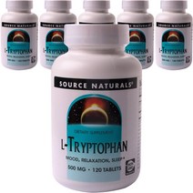 소스내츄럴스 L-트립토판 500mg 타블렛, 120정, 6개