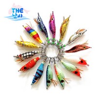 더낚시 UST 왕눈이에기 10개 묶음 쭈꾸미 갑오징어에기 문어 한치, 레드 10개