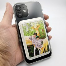 맥세이프 자석 가죽 카드 지갑 제작 핸드폰 수납 로고인쇄, 인쇄누끼, 1개