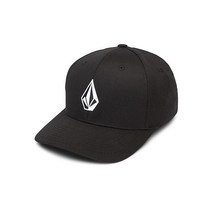 Volcom 남성용 풀 스톤 6패널 엑스핏 플렉스핏 모자 풀 스톤 6패널 Xfit 플렉스핏 모자 스몰-미디엄 아스팔트 블랙., Small-Medium