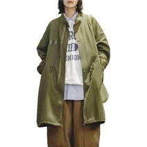 여성 밀리터리 그린 트렌치 루즈핏 코트 가을 고급스러운 롱 코트 S1901240