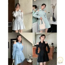 셔츠원피스 결혼식하객룩 봄 하객원피스 돌잔치엄마 여성 스트랩 데이트룩