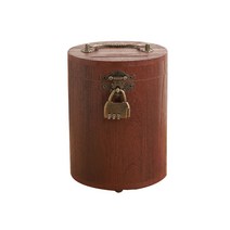 원목 저금통 용돈 아이디어 금고 나무저금통 잔돈 지폐, D