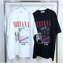 너바나 레드 반팔티셔츠 2컬러
