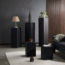 블랙 우드 디스플레이 스툴 사진관 촬영 다이 40~80, 탄화 블랙 길이 30x너비 30x높이 40