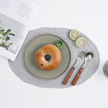 리빙스토리 국내생산 레이스 실리콘 식탁매트 테이블매트 (그레이), 레이스 테이블매트 (그레이)