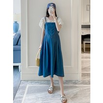 여름원피스 랩원피스 세트반팔도트상 데일리룩 니트원피스 나시 드레스 데님A라인롱스커트