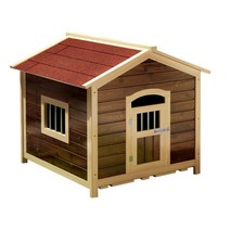 강아지 원목 대형견 애견 하우스 시골 야외 개집, B.100x112x105, 초대형 100 너비 112 길이 105 높이
