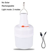LED 전광판 휴대용 LED 전구 태양 원격 제어 충전식 비상 전구 후크 야간 야외조명, 태양 광 없음, 협력사