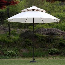매직코리아 파라솔킹260+심플블랙베이스16kg/국산 야외파라솔, 아이보리