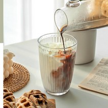 아인슈페너잔 플리츠 유리컵 아이스라떼잔 카페 유리컵, 리플 300ml