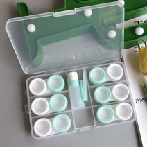 대용량 렌즈 케이스 집게 흡착기 여행용 휴대용 써클렌즈 멀티 간편 보관함, 블랙