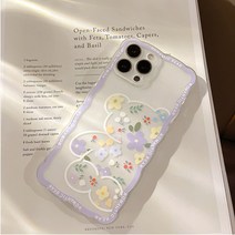 로맨틱 라벤더 베어 물결 테두리 파스텔 아이폰케이스 명품 아이폰 케이스