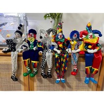 삐에로 광대 인형 핸드메이드 다양한 디자인, 삼각 무지개 모자 광대( 43cm)