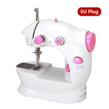 재봉틀 가정용 초보자 빛과 제어 휴대용 전기 DIY 홈 재봉 액세서리, 핑크 EU 플러그, Pink EU Plug
