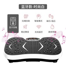 쉐이크보드 운동기 음파 전신 진동 바디슬리머 진동기, 마그넷 + 리모콘 +블루투스 스피커 -화이트