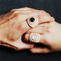 [에치펠레] 에치펠레 펄쌩크 통가죽 반지/주문후제작/남자반지/커플반지