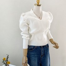 온나125 / 로라 브이넥 셔링 니트 3color 데일리 네추럴