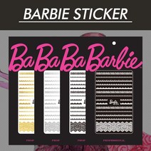 바비 바비네일스티커 레이스네일스티커드라이데칼 네일스티커, 1개, bs16