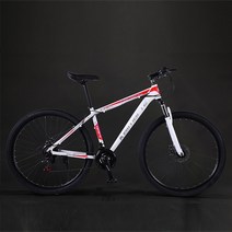 트렉자전거 trek 풀샥mtb 하이브리드 팻바이크 입문용mtb 자전거 사이클링 시티 알루미늄 합금 산악 충격 흡수 더블 디스크 브레이크 인치 성인 가변 속도, 흰색 빨간색, 29인치, 24 속도