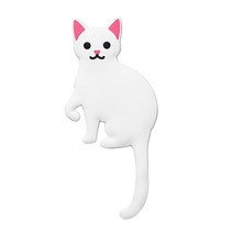 ST SHOP 귀여운 만화 동물 벽 후크 크리 에이 티브 동물 후크 욕실 주방 후크 홈 장식 공예, 애완 동물, 하얀 고양이