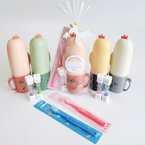 선인장양치컵케이스 구디백, 3.양치컵케이스+블루칫솔