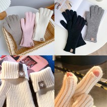 1+1 겨울 골지 니트 스마트터치 장갑 오픈 핑거홀장갑