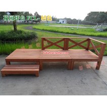 DIY 원목 야외평상 조립식평상 데크 정원 테라스 정자 마루 바닥 안뜰 발코니 복도 목조 주택 파빌리온부식 방지 목조 빌라 목조 발코니, flc 가든 테라스 오렌지 컴플리트 세트