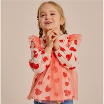 [리틀스텔라] (FSQSCTR901M PIA) 트윙클 하트 샤 티셔츠