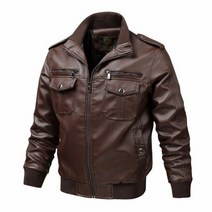 바이크 패션 재킷 따뜻한 겨울 가죽 자켓 Pu 남성 대형 스탠드 칼라 봄과 가을 남성, 5XL, 다크 커피