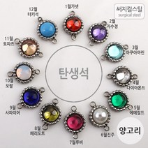 비즈아이 [8-151-08]써지컬스틸 팬던트(탄생석도트원양고리) 8mm [1개], 5월/에메랄드