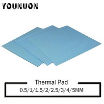 써멀 구리스 YOUNUON tichkess 열 패드 100x100mm 05mm 1mm 15mm 2mm 3mm 4mm 5mm CPU 방열판 냉각 전도성 실리콘 열팬 amp 쿨링, White-100x100mm+1.5MM  thickne