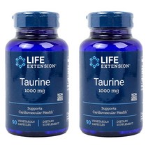 라이프익스텐션 타우린 1000mg 베지테리안 캡슐, 90개입, 2개