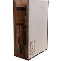 뒷골목 책꽂이 미니어처 DIY 나무북엔드 북스탠드, 02모델(소형 24.5 ×16.5 ×8)