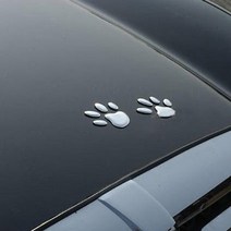 벤리 바이크 강아지 발바닥 스티커, 1개, 검정