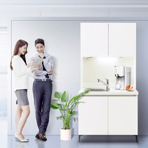 모듈형 앵커 1000 이동식 싱크대+상부장 세트, 바이컬그레이, 네이비